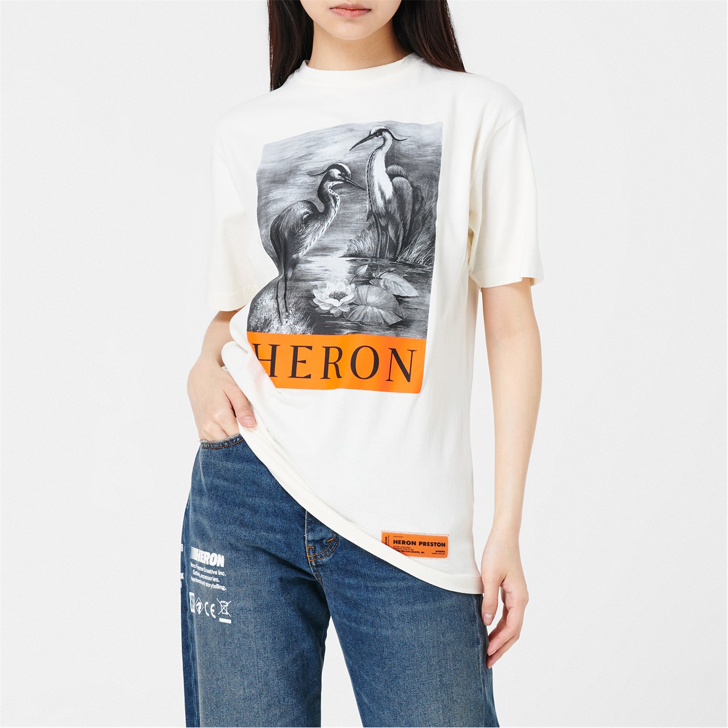 HERON PRESTON Oversized Logo T Shirt