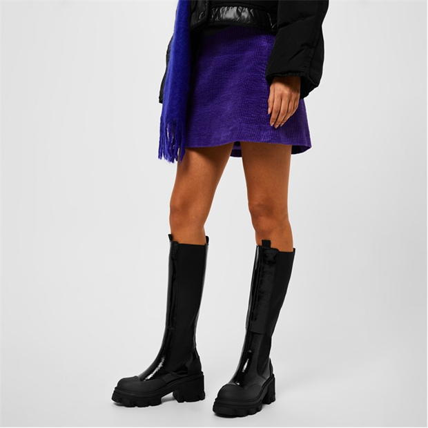 Ganni violet leather ankle boots online