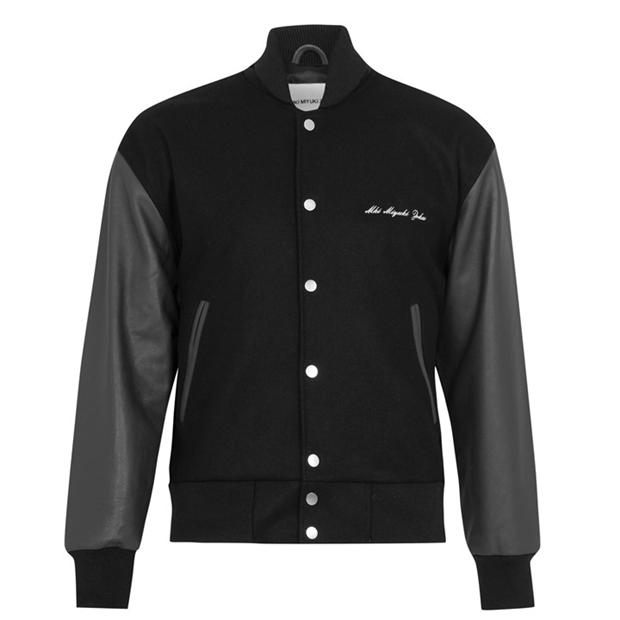 Mki black 2024 classic varsity jacket