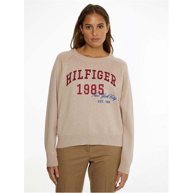 Beige tommy hilfiger store sweater